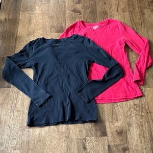 Justice Red and Copper Key Black Long Sleeve Tees- set of 2